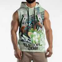 Kentucky Horse Racing Sleeveless Hoodie Mint Julep Run For The Roses Art