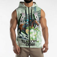 Kentucky Horse Racing Sleeveless Zip Hoodie Mint Julep Run For The Roses Art