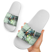Kentucky Horse Racing Slide Sandals Mint Julep Run For The Roses Art