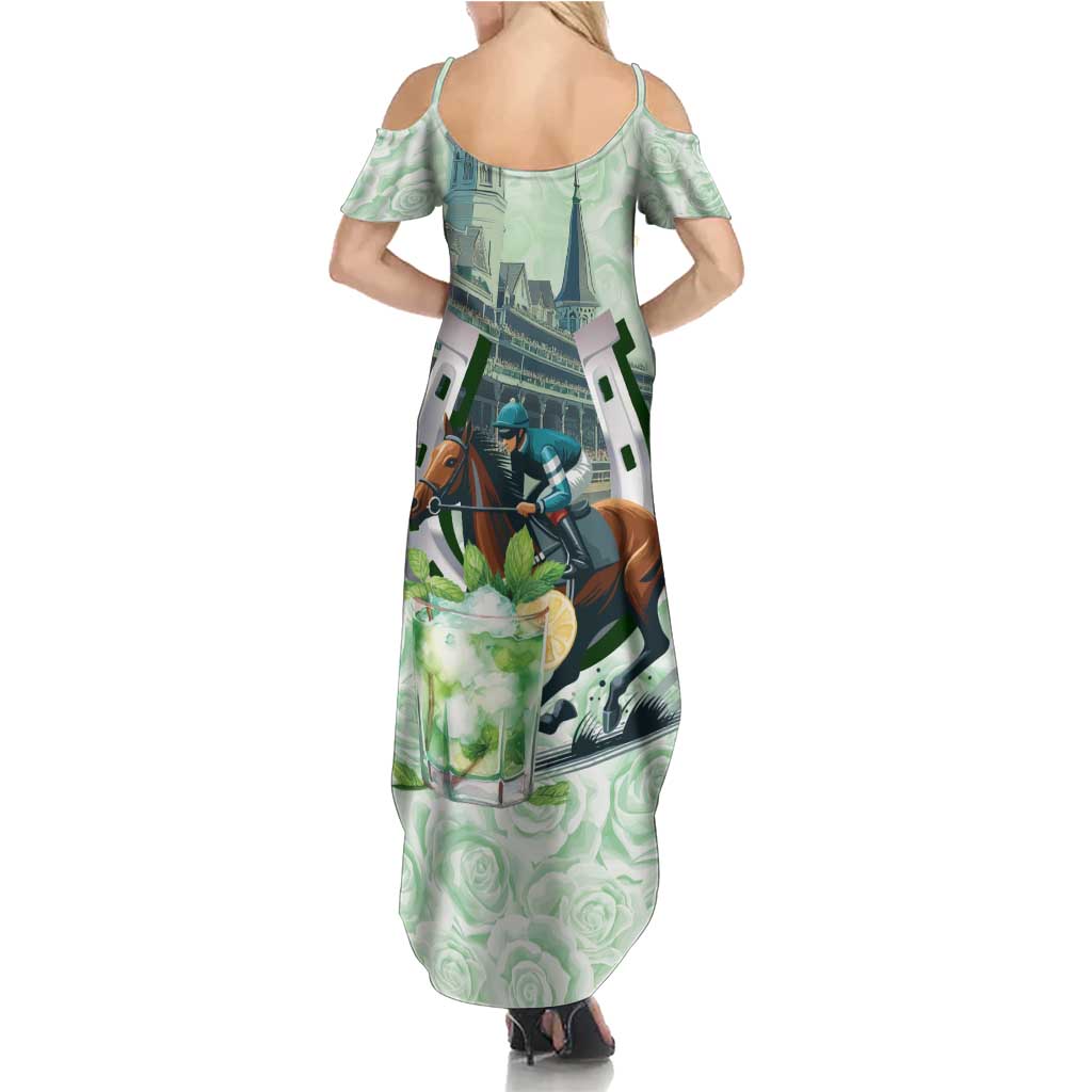Kentucky Horse Racing Summer Maxi Dress Mint Julep Run For The Roses Art