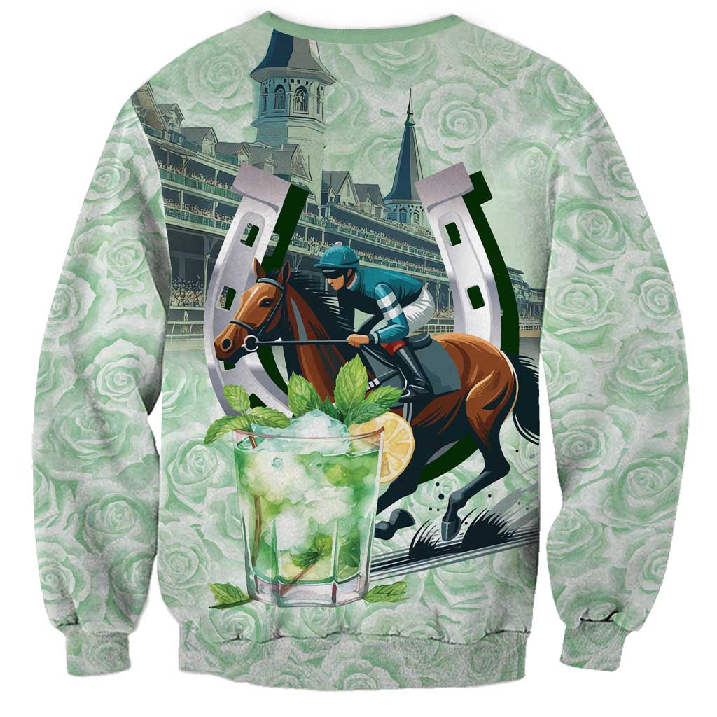 Kentucky Horse Racing Sweatshirt Mint Julep Run For The Roses Art