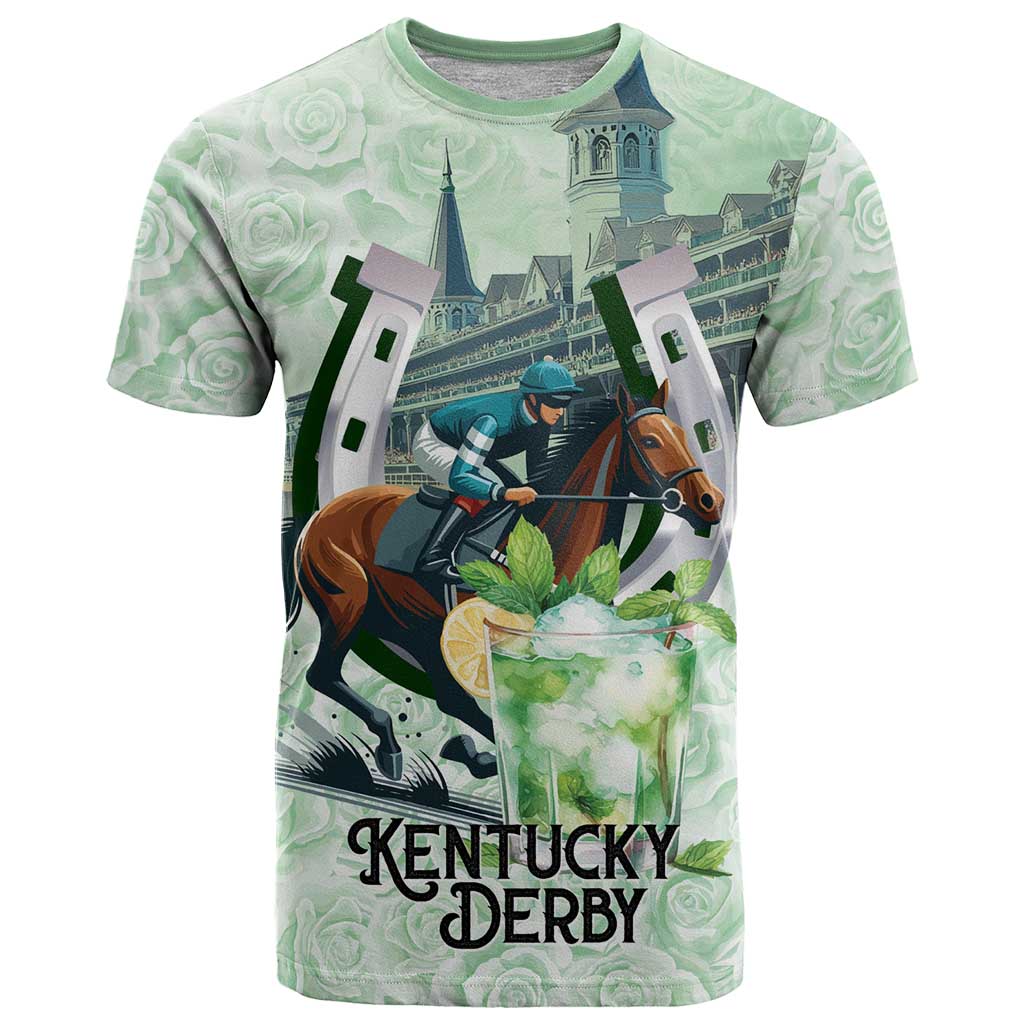Kentucky Horse Racing T Shirt Mint Julep Run For The Roses Art