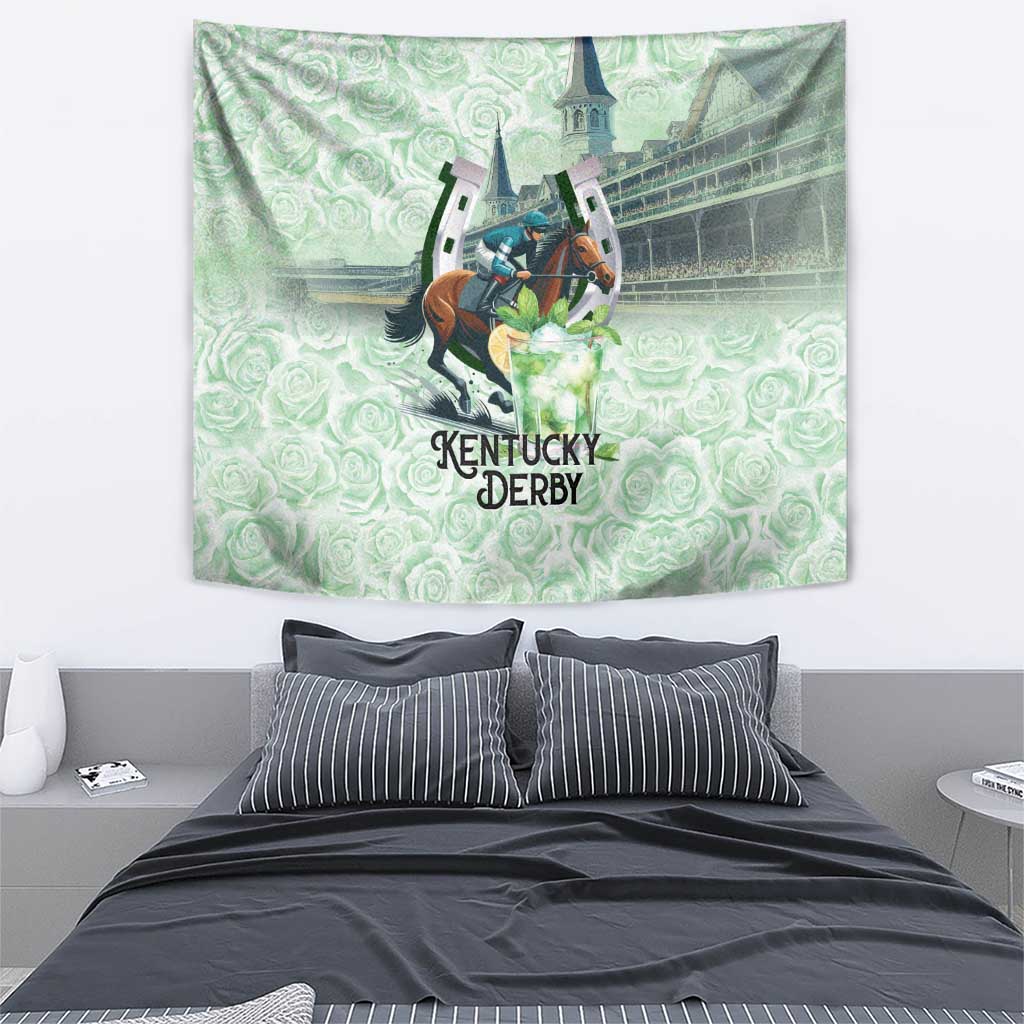 Kentucky Horse Racing Tapestry Mint Julep Run For The Roses Art