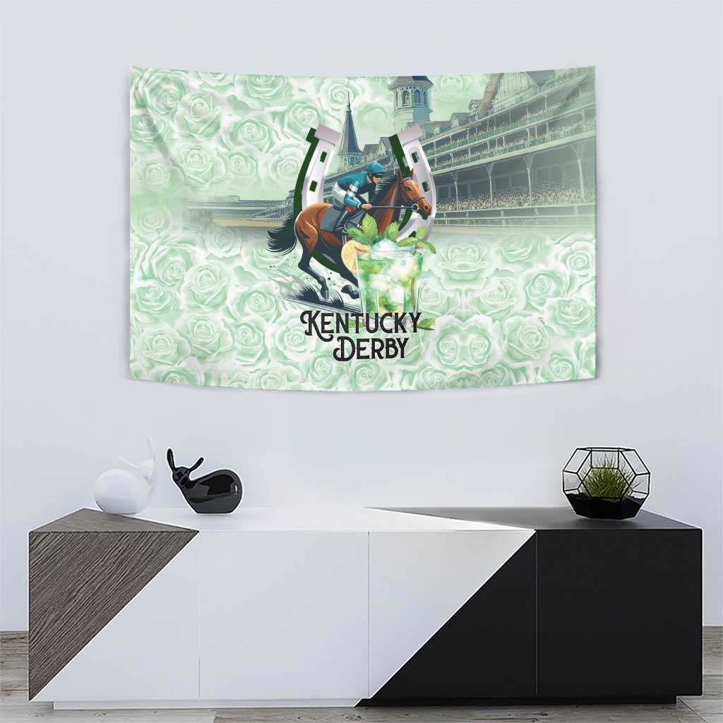 Kentucky Horse Racing Tapestry Mint Julep Run For The Roses Art