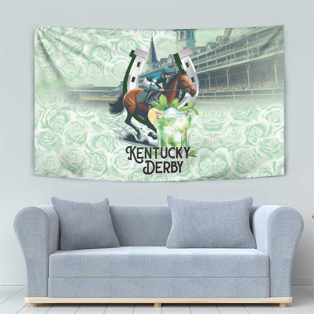 Kentucky Horse Racing Tapestry Mint Julep Run For The Roses Art