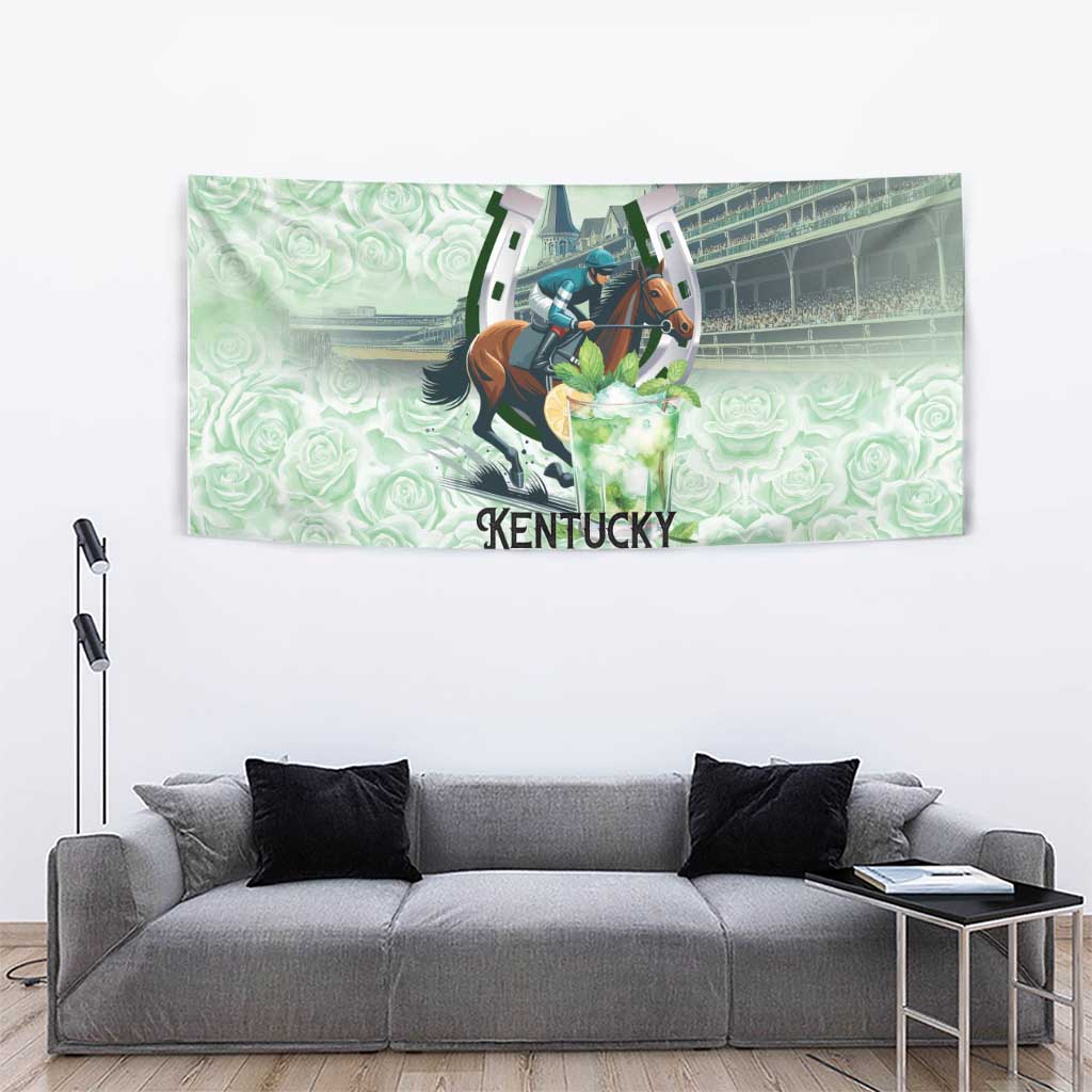 Kentucky Horse Racing Tapestry Mint Julep Run For The Roses Art