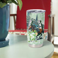 Kentucky Horse Racing Tumbler Cup Mint Julep Run For The Roses Art