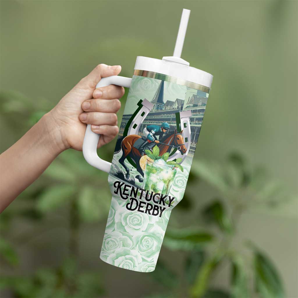 Kentucky Horse Racing Tumbler With Handle Mint Julep Run For The Roses Art