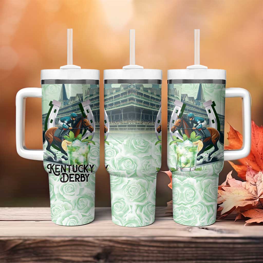 Kentucky Horse Racing Tumbler With Handle Mint Julep Run For The Roses Art