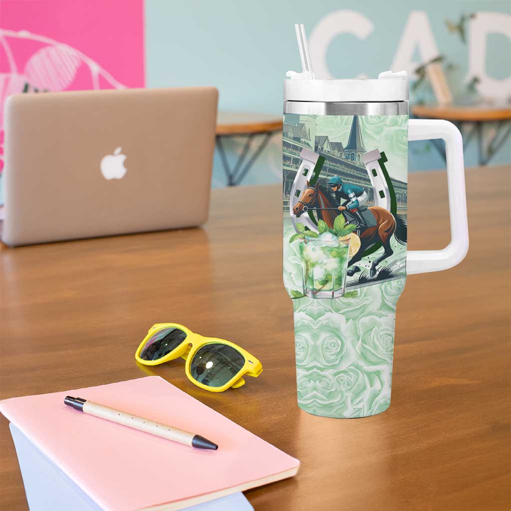 Kentucky Horse Racing Tumbler With Handle Mint Julep Run For The Roses Art