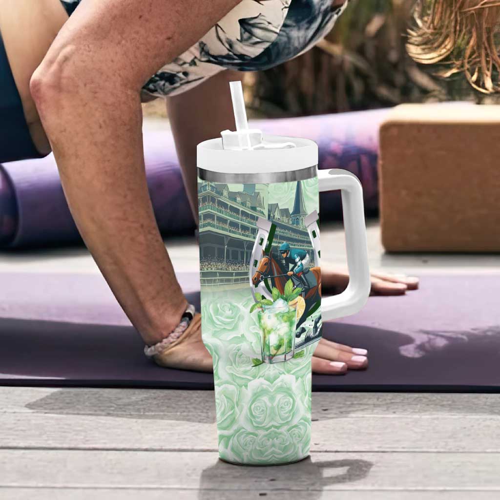 Kentucky Horse Racing Tumbler With Handle Mint Julep Run For The Roses Art