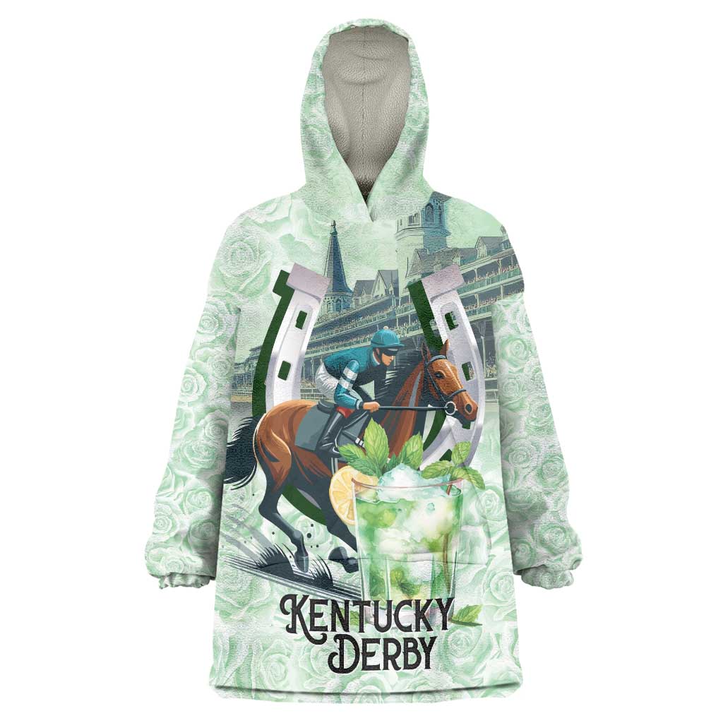 Kentucky Horse Racing Wearable Blanket Hoodie Mint Julep Run For The Roses Art