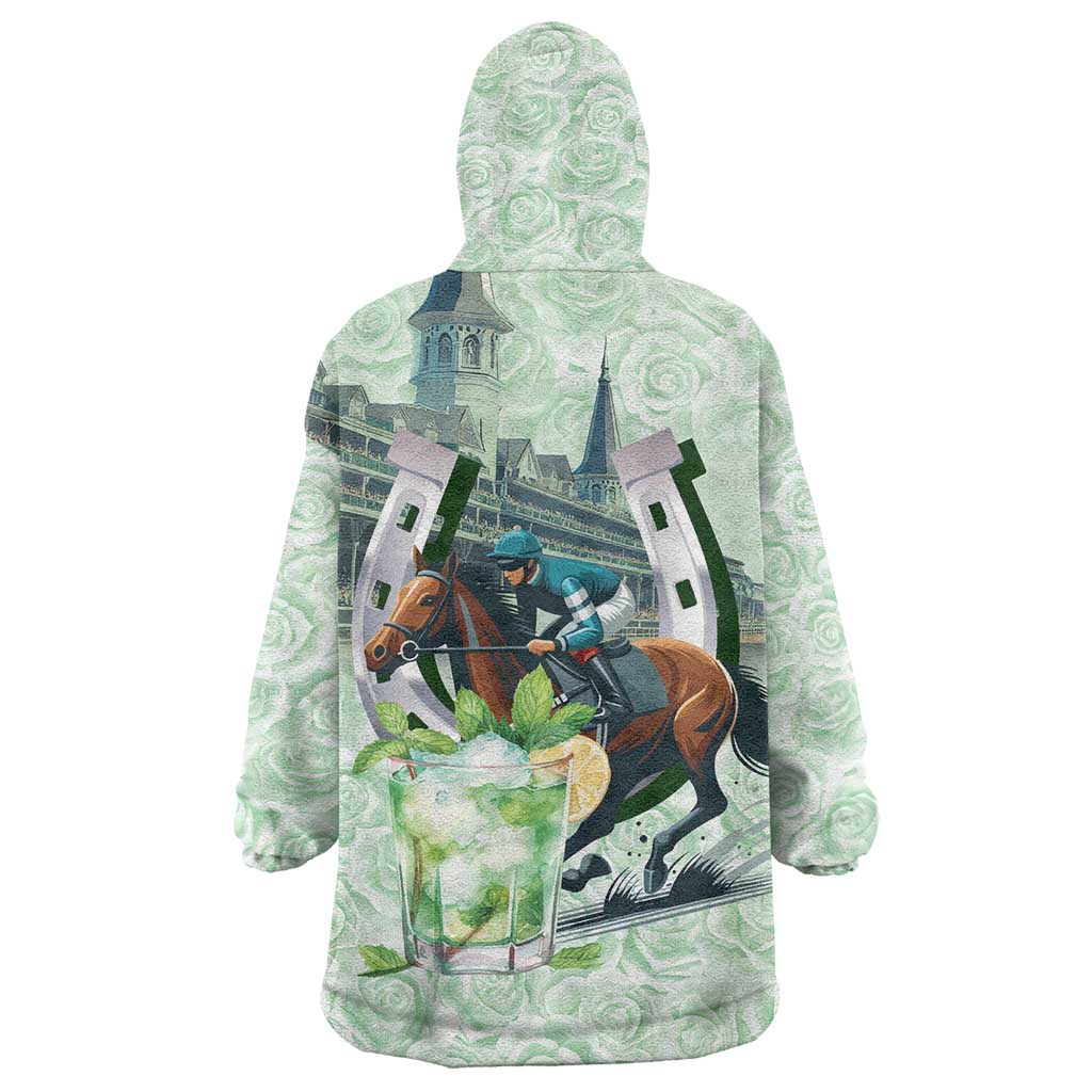 Kentucky Horse Racing Wearable Blanket Hoodie Mint Julep Run For The Roses Art