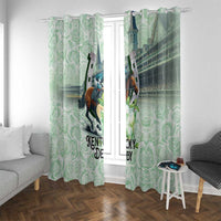 Kentucky Horse Racing Window Curtain Mint Julep Run For The Roses Art