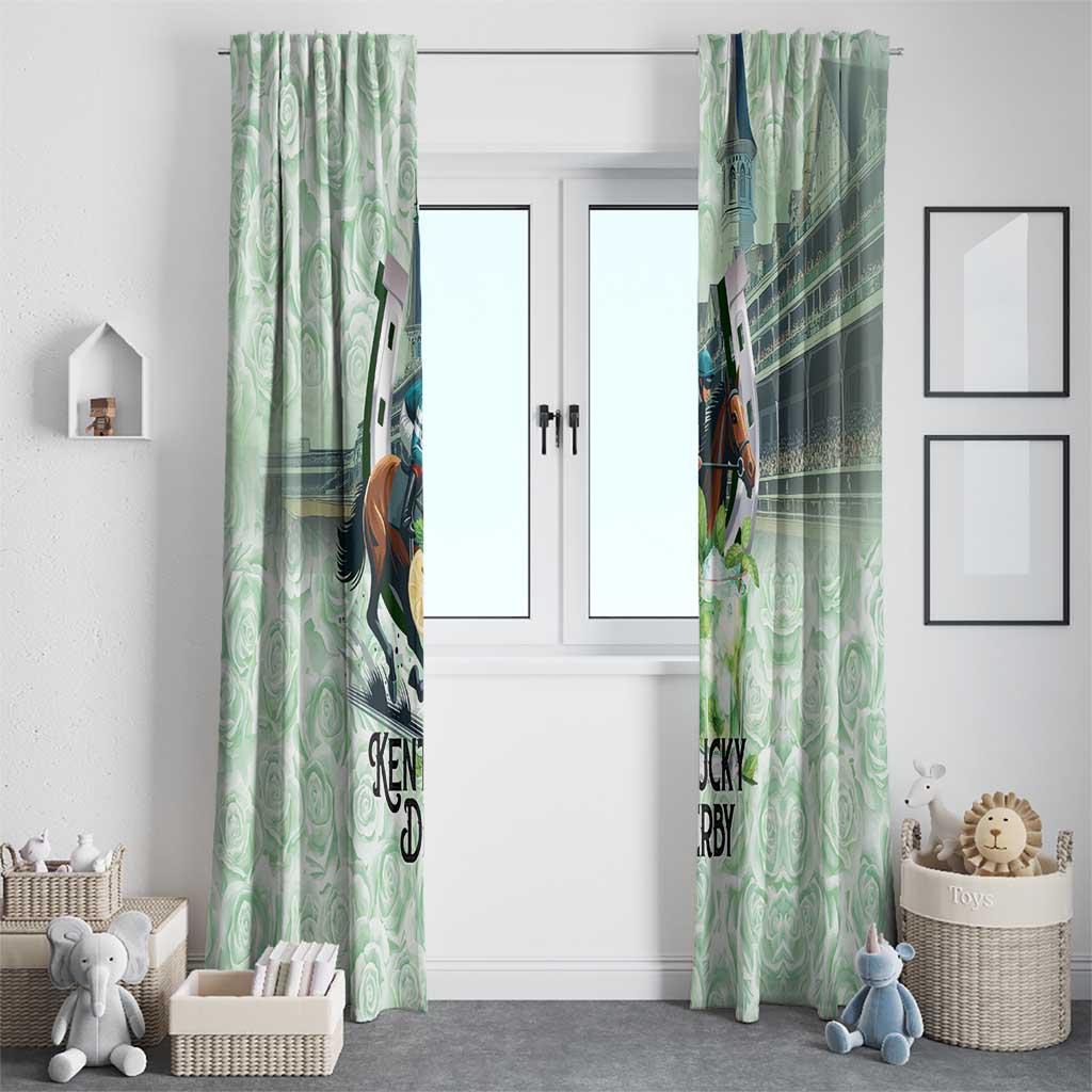 Kentucky Horse Racing Window Curtain Mint Julep Run For The Roses Art