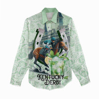 Kentucky Horse Racing Women Casual Shirt Mint Julep Run For The Roses Art