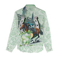 Kentucky Horse Racing Women Casual Shirt Mint Julep Run For The Roses Art