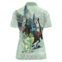 Kentucky Horse Racing Women Polo Shirt Mint Julep Run For The Roses Art