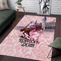 Kentucky Horse Racing Area Rug Rose Run For The Roses Derby Art