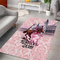 Kentucky Horse Racing Area Rug Rose Run For The Roses Derby Art