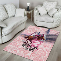 Kentucky Horse Racing Area Rug Rose Run For The Roses Derby Art