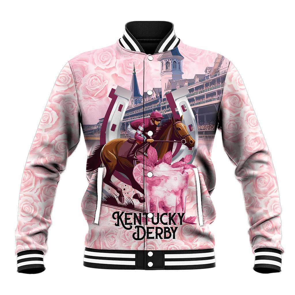 Kentucky Horse Racing Baseball Jacket Rose Run For The Roses Derby Art