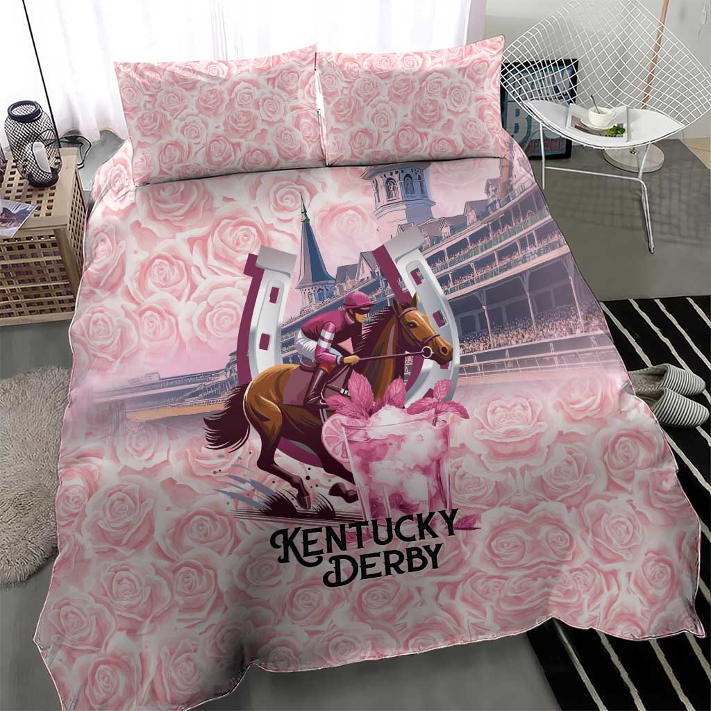 Kentucky Horse Racing Bedding Set Rose Run For The Roses Derby Art
