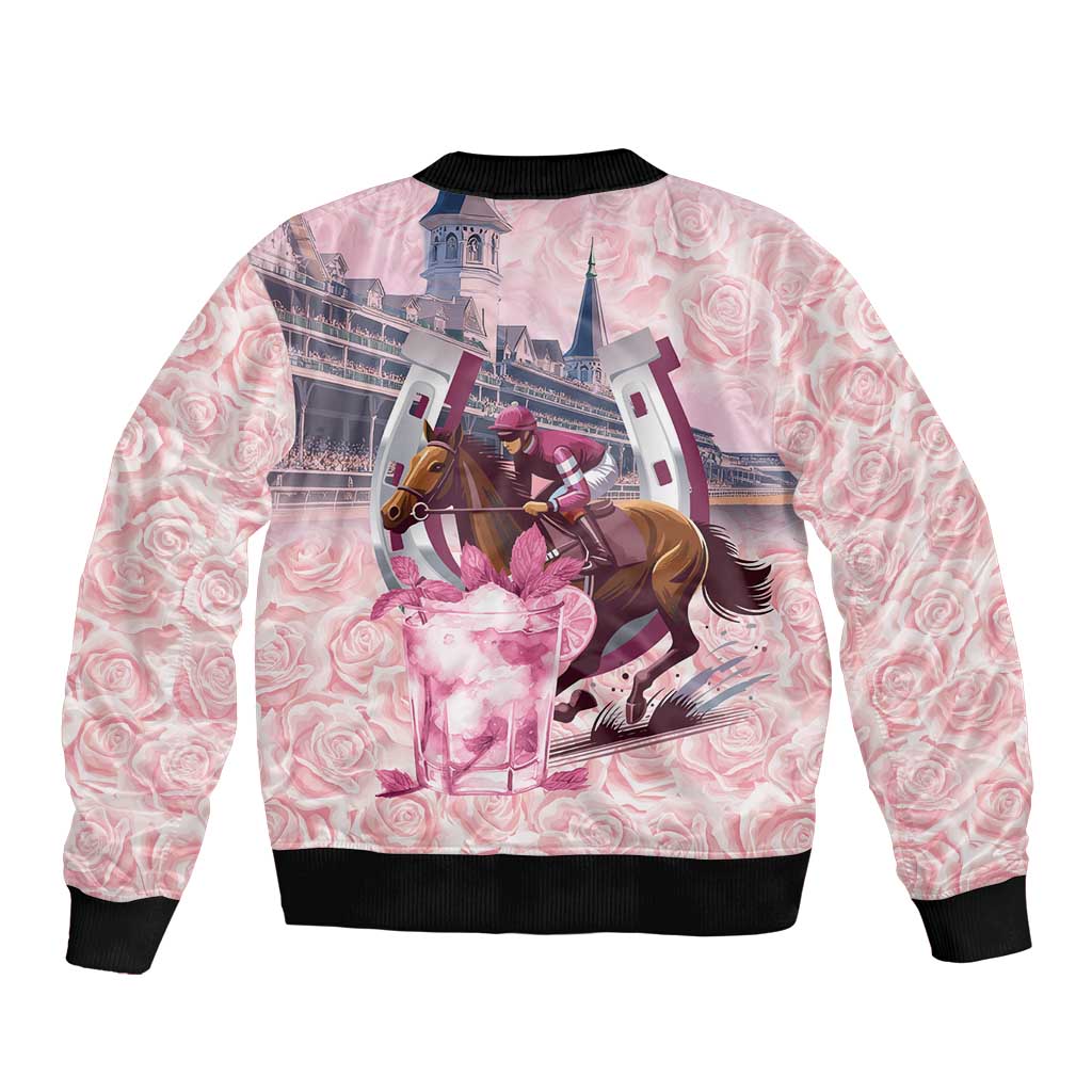 Kentucky Horse Racing Bomber Jacket Rose Run For The Roses Derby Art