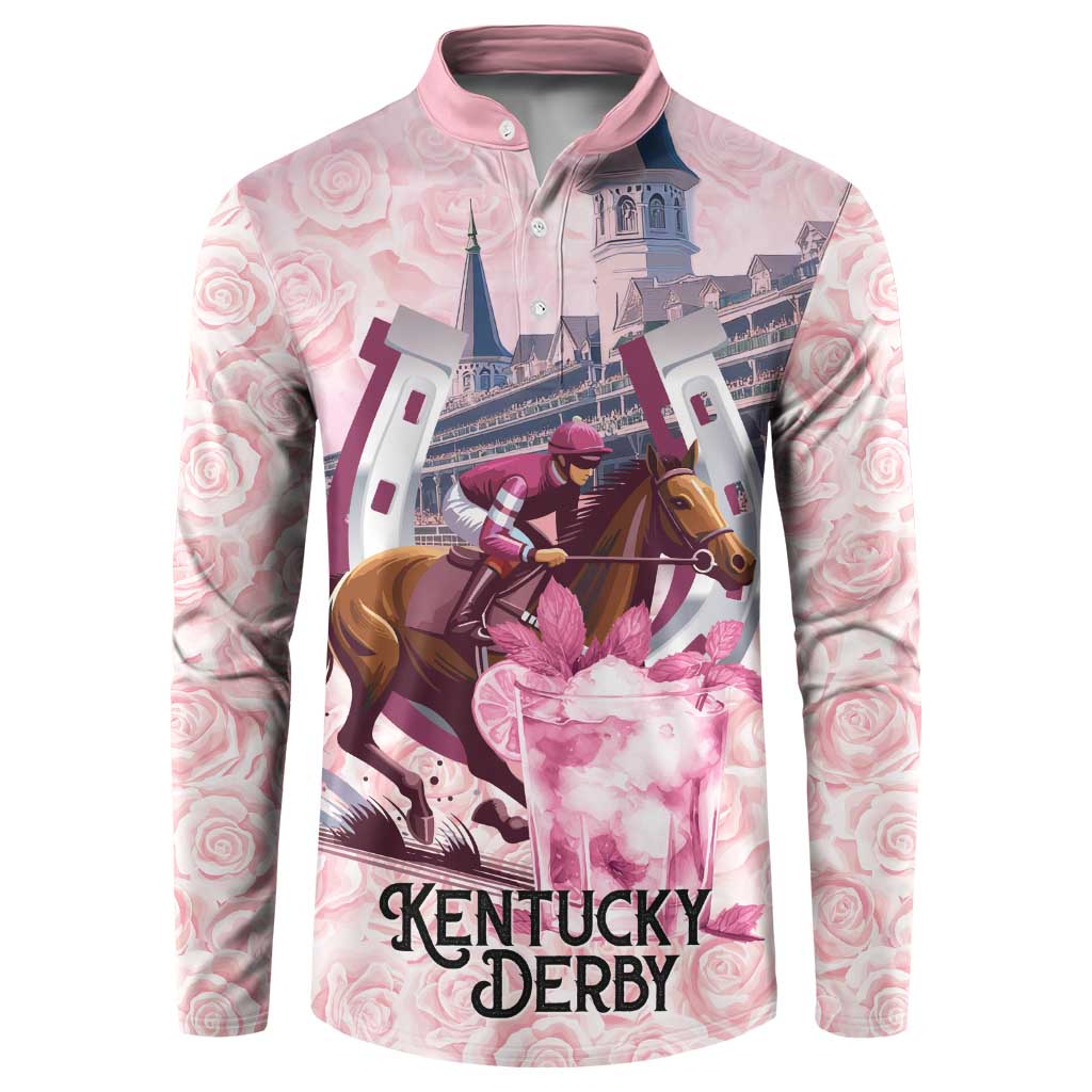 Kentucky Horse Racing Button Sweatshirt Rose Run For The Roses Derby Art