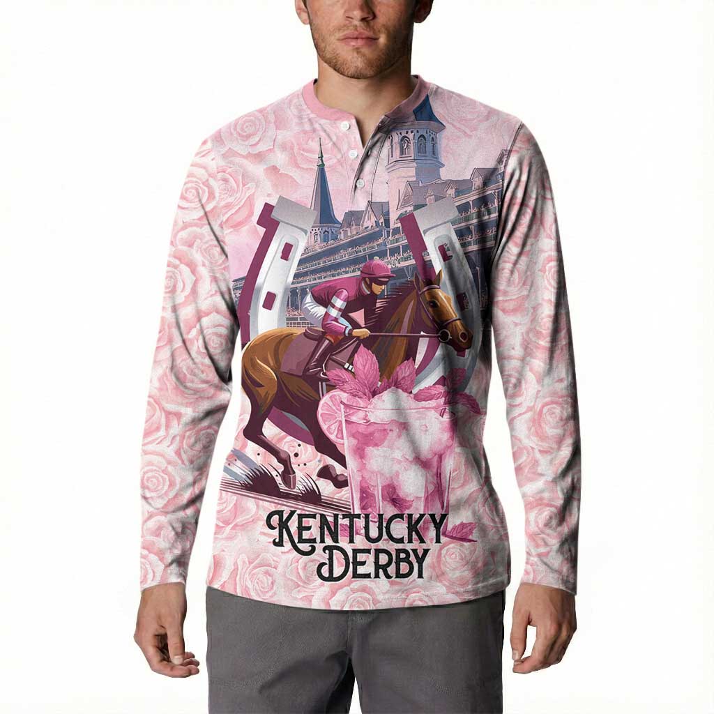 Kentucky Horse Racing Button Sweatshirt Rose Run For The Roses Derby Art