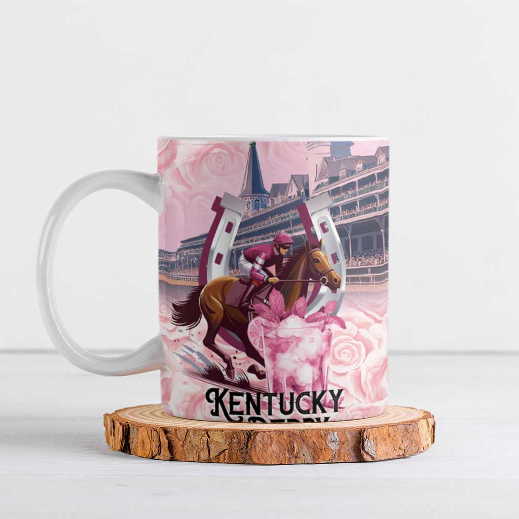 Kentucky Horse Racing Ceramic Mug Rose Run For The Roses Derby Art