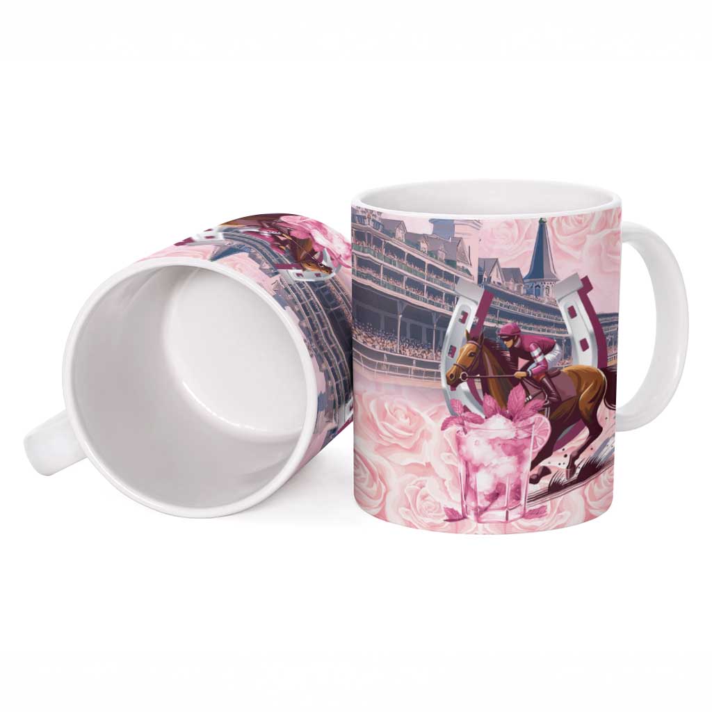 Kentucky Horse Racing Ceramic Mug Rose Run For The Roses Derby Art