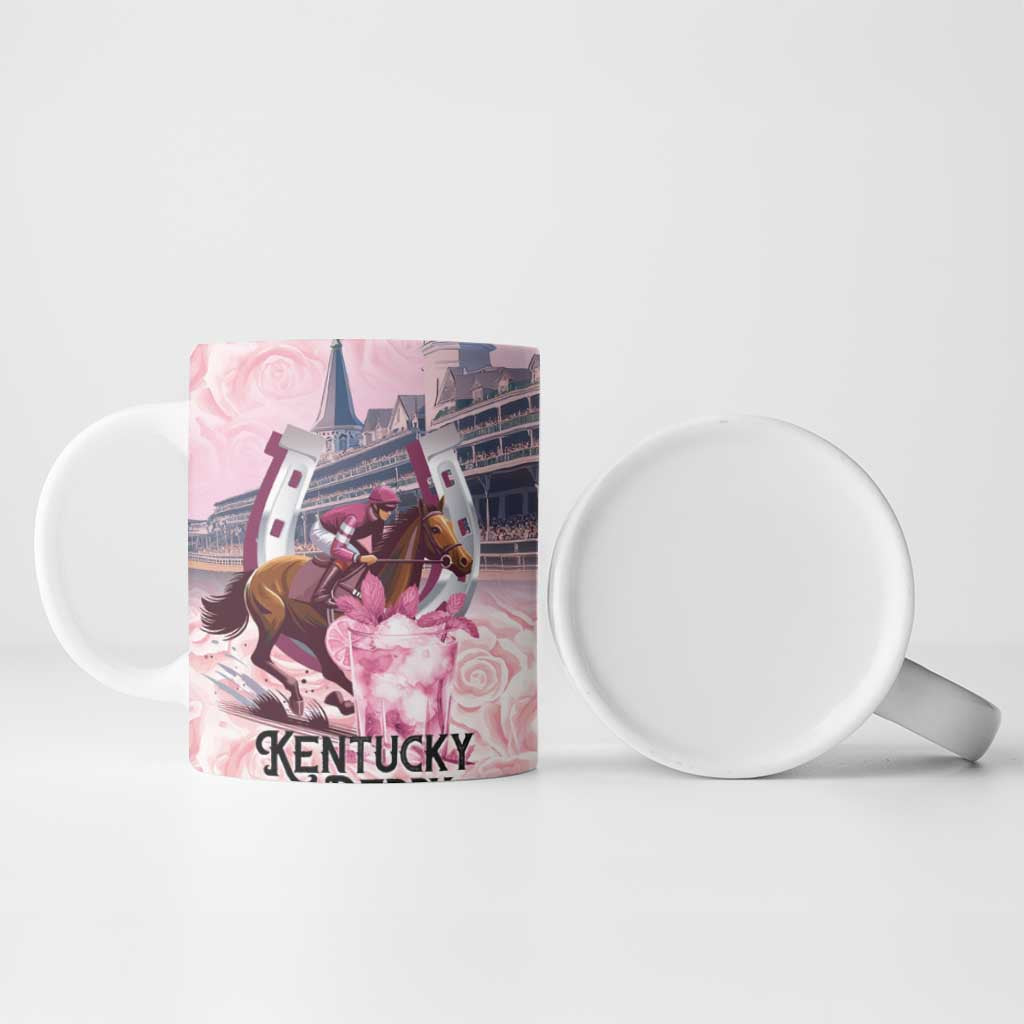 Kentucky Horse Racing Ceramic Mug Rose Run For The Roses Derby Art