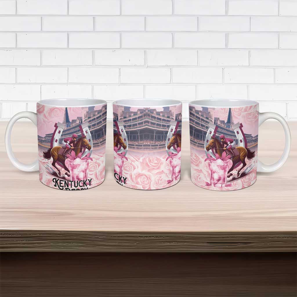 Kentucky Horse Racing Ceramic Mug Rose Run For The Roses Derby Art