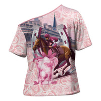 Kentucky Horse Racing Cross Shoulder Shirt Rose Run For The Roses Derby Art