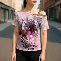 Kentucky Horse Racing Cross Shoulder Shirt Rose Run For The Roses Derby Art