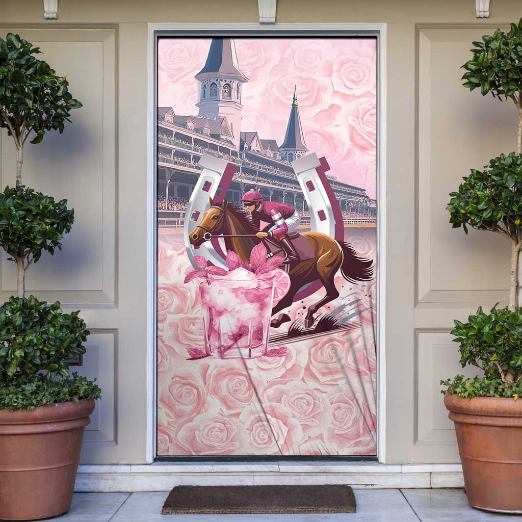 Kentucky Horse Racing Door Cover Rose Run For The Roses Derby Art