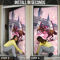 Kentucky Horse Racing Door Cover Rose Run For The Roses Derby Art