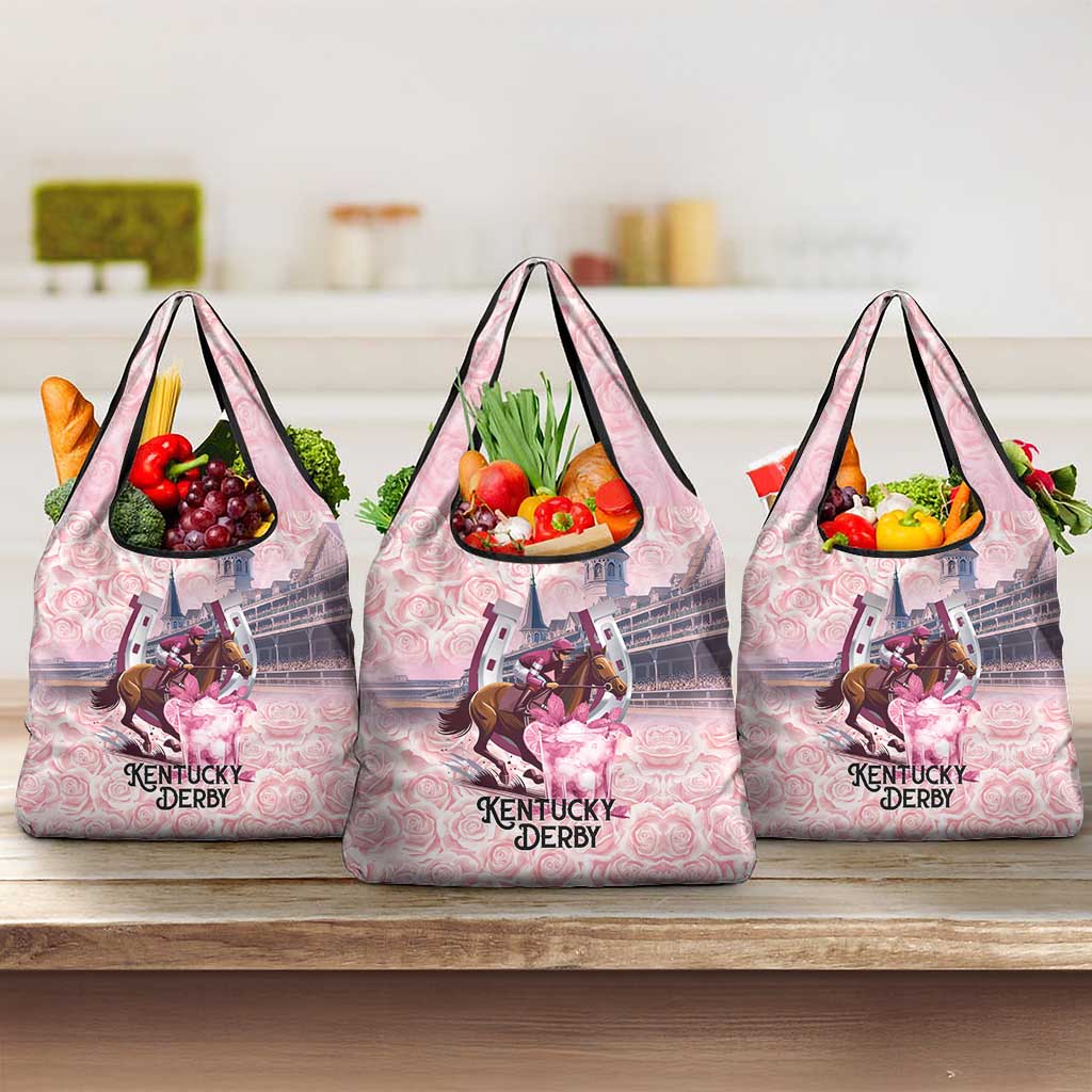 Kentucky Horse Racing Grocery Bag Rose Run For The Roses Derby Art