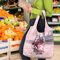 Kentucky Horse Racing Grocery Bag Rose Run For The Roses Derby Art