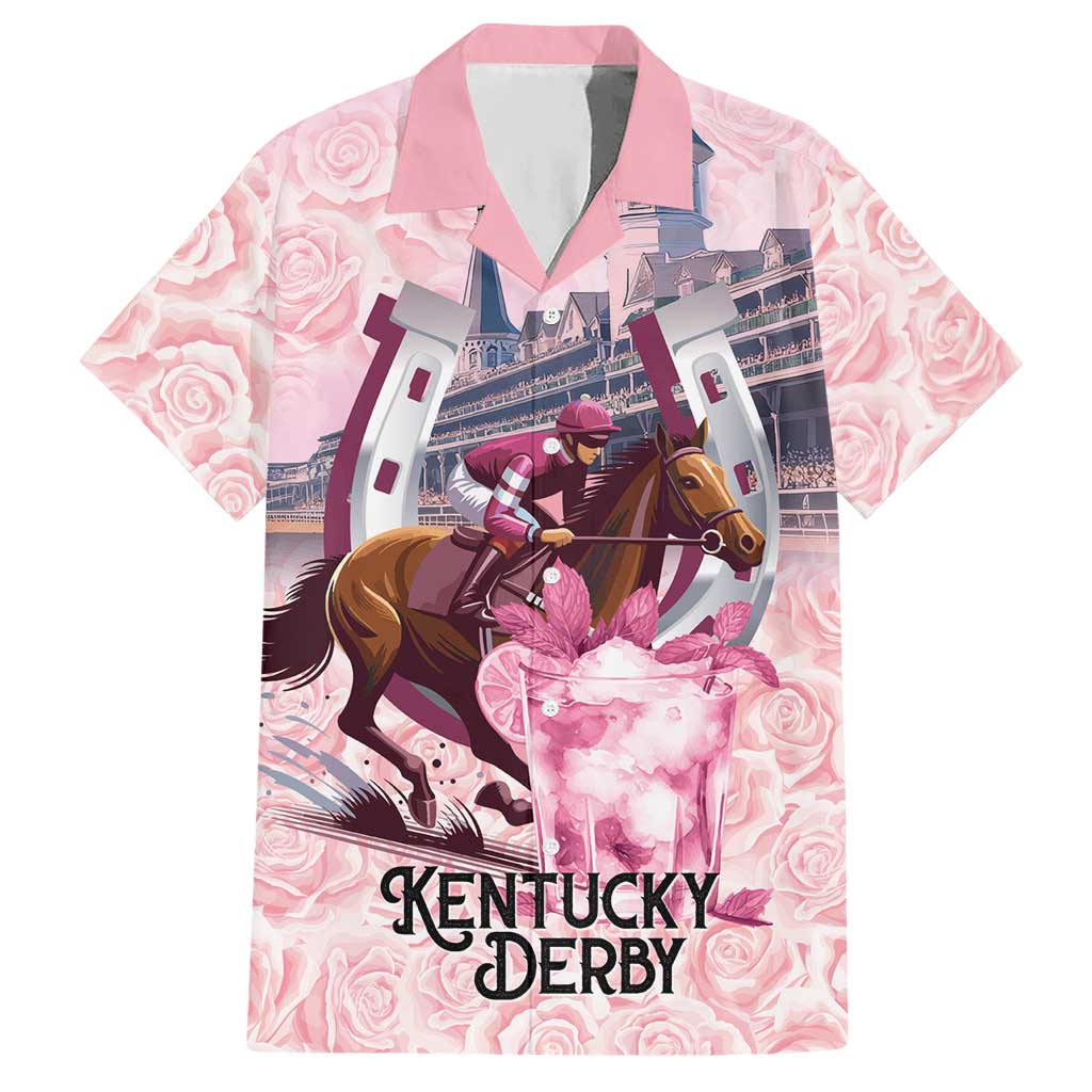 Kentucky Horse Racing Hawaiian Shirt Rose Run For The Roses Derby Art