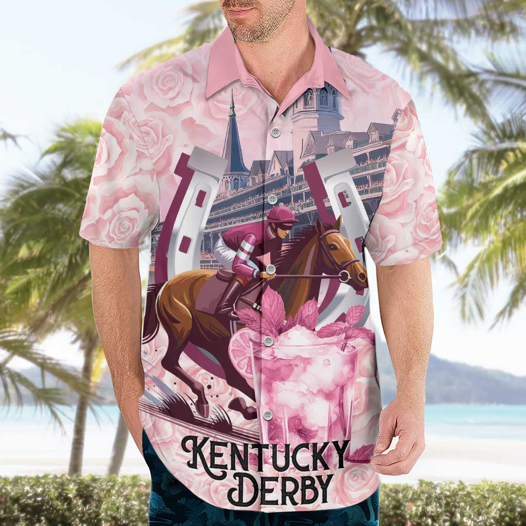 Kentucky Horse Racing Hawaiian Shirt Rose Run For The Roses Derby Art
