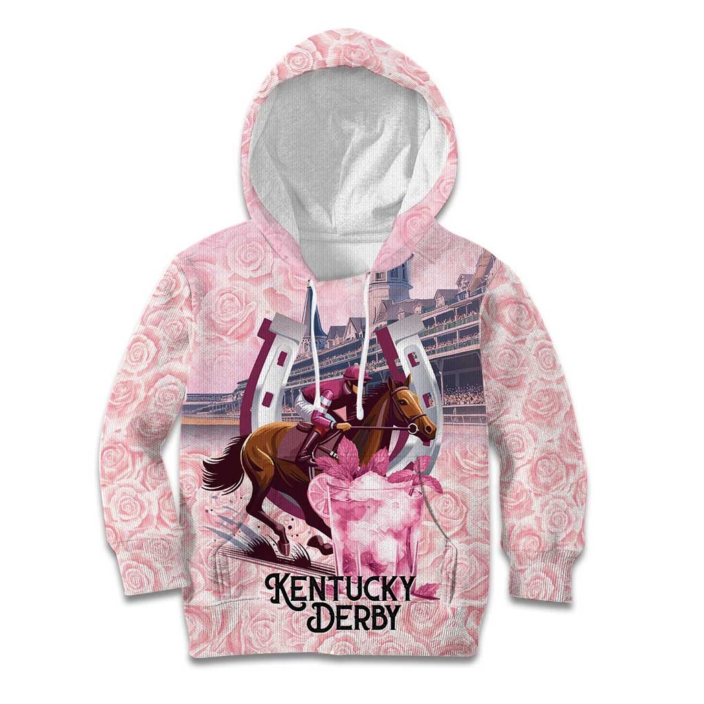 Kentucky Horse Racing Kid Hoodie Rose Run For The Roses Derby Art