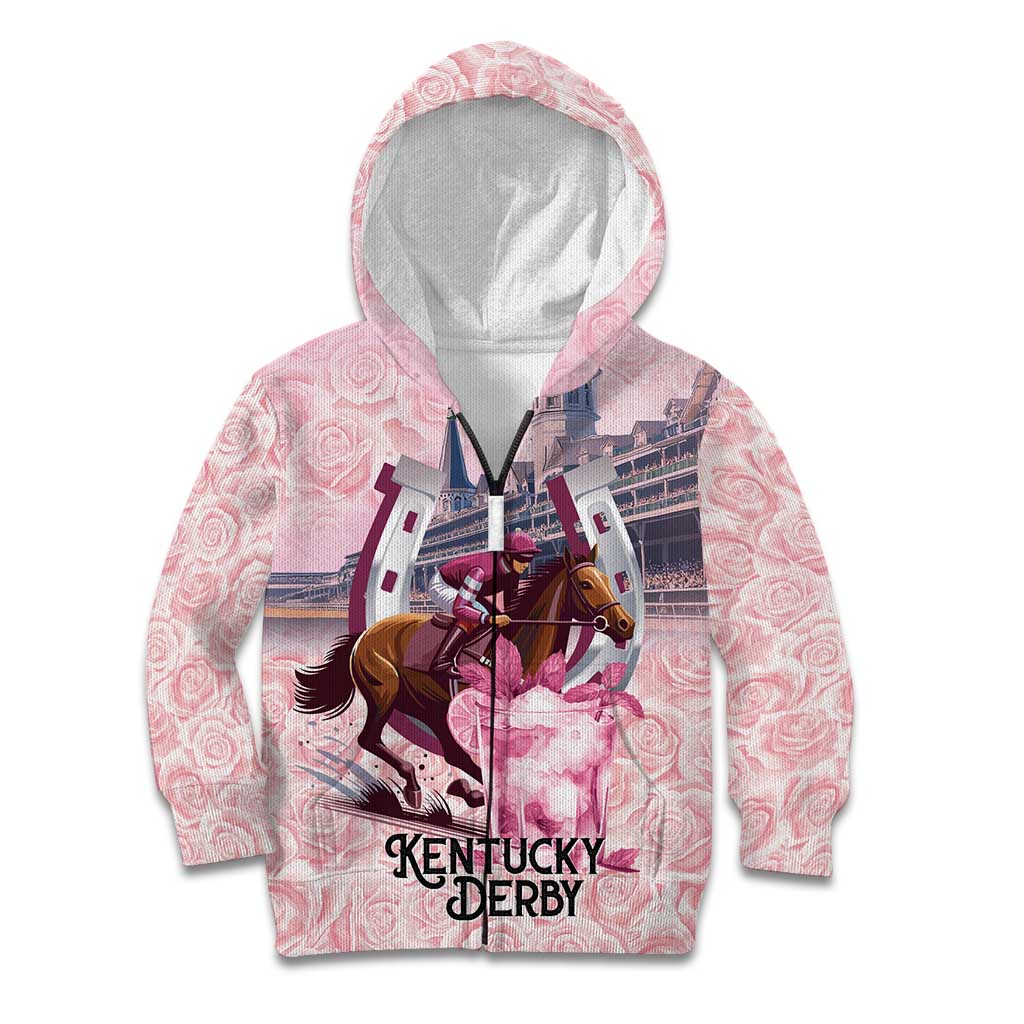 Kentucky Horse Racing Kid Hoodie Rose Run For The Roses Derby Art