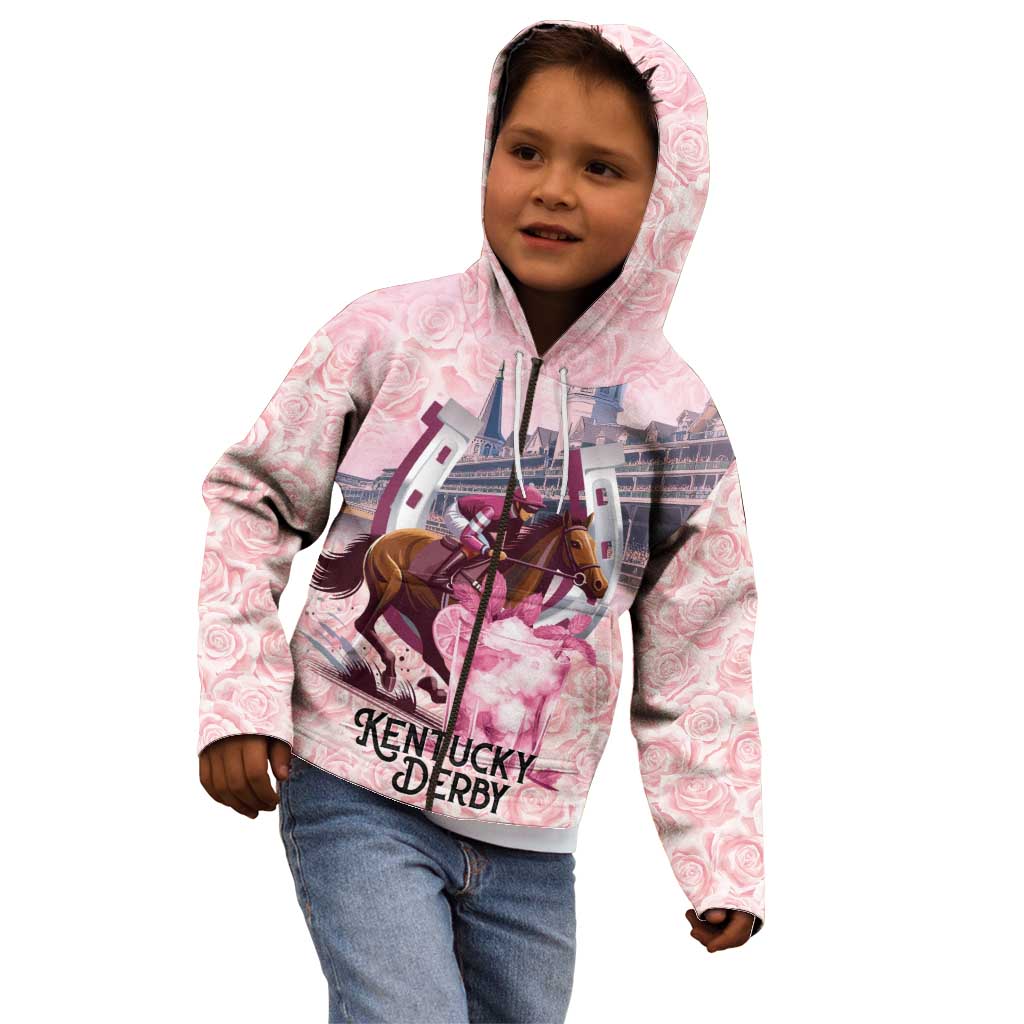 Kentucky Horse Racing Kid Hoodie Rose Run For The Roses Derby Art