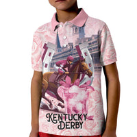 Kentucky Horse Racing Kid Polo Shirt Rose Run For The Roses Derby Art