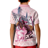 Kentucky Horse Racing Kid Polo Shirt Rose Run For The Roses Derby Art
