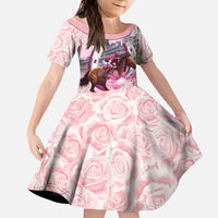 Kentucky Horse Racing Kid Short Sleeve Dress Rose Run For The Roses Derby Art