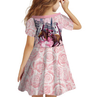 Kentucky Horse Racing Kid Short Sleeve Dress Rose Run For The Roses Derby Art