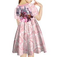 Kentucky Horse Racing Kid Short Sleeve Dress Rose Run For The Roses Derby Art